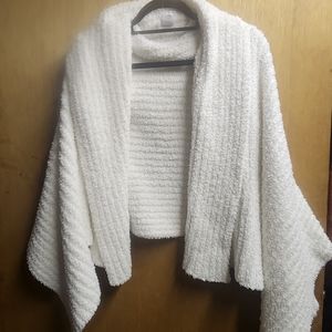White Plush Shaw, Shoulder Wrap, Cover- up-One Size- NWOT